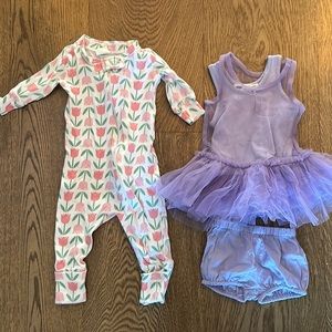 Monica and Andy 3-6 month girls lot of dress and pj